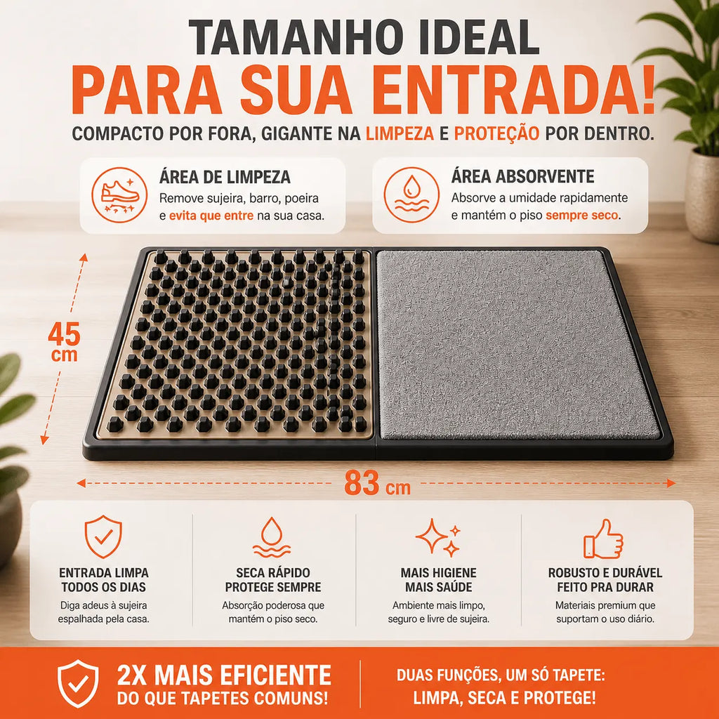 StepClean Pro™ | Tapete Inteligente Limpa Calçados
