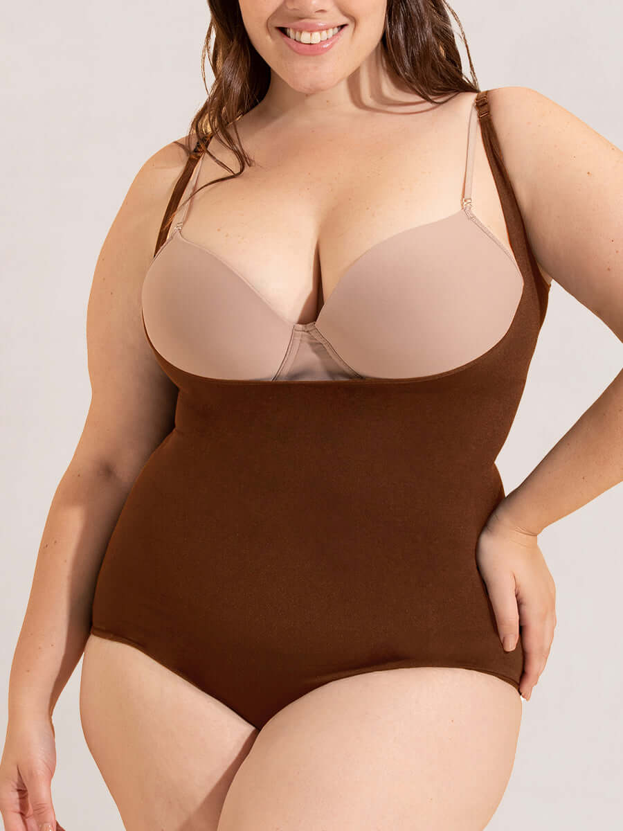 Body Modelador com Design de Busto Aberto